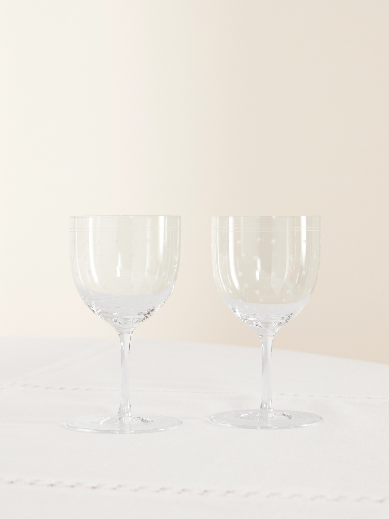 Lobmeyr Rothschild Stars Set Of Two Crystal Wine Glasses In Transparent