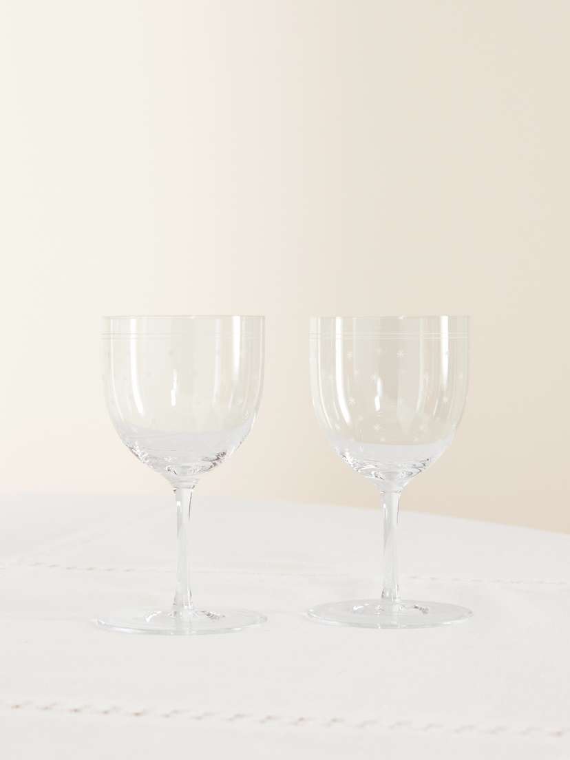 LOBMEYR Rothschild Stars Set Of Two Crystal Wine Glasses