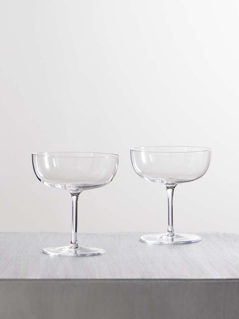 LOBMEYR Set Of Two Crystal Glass Champagne Coupes
