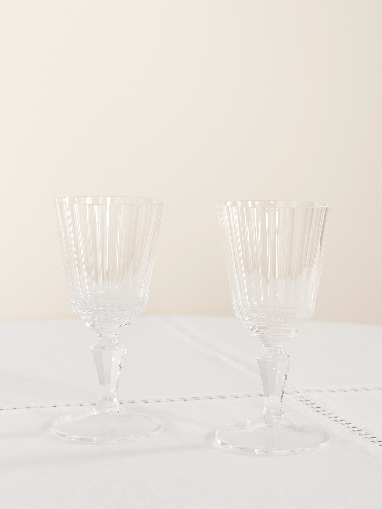 Lobmeyr Set Of Two Crystal Wine Glasses In Transparent