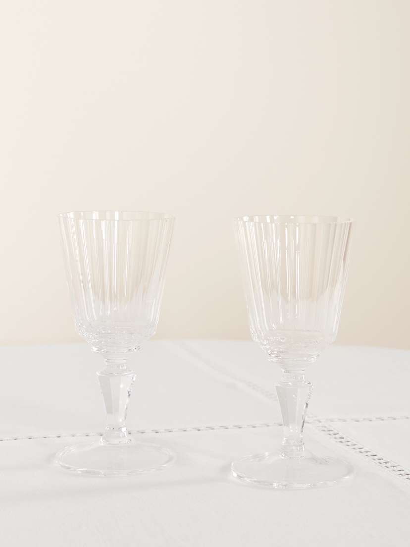 LOBMEYR Set Of Two Crystal Wine Glasses