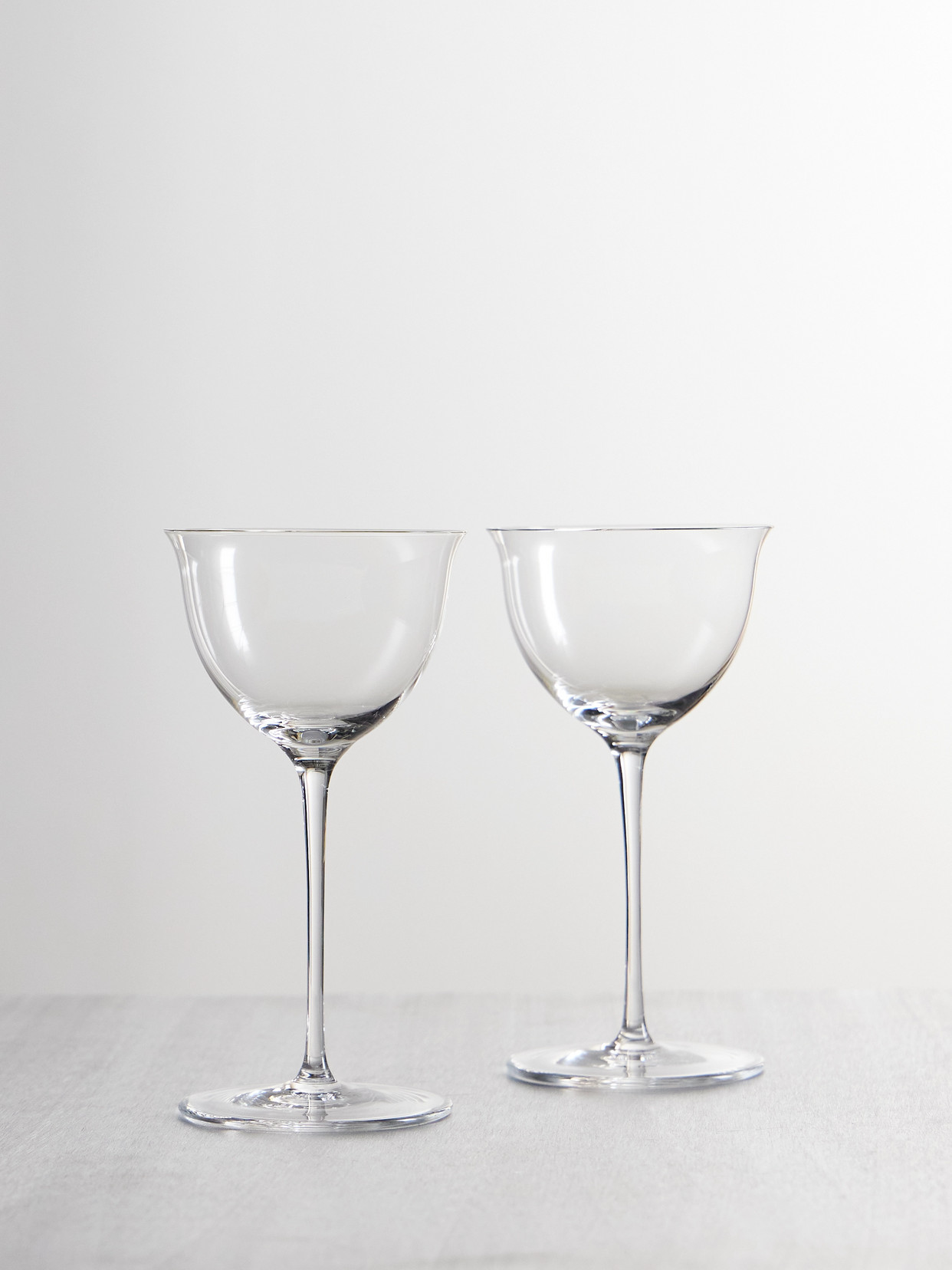 Lobmeyr Set Of Two Crystal Wine Glasses In Neutral