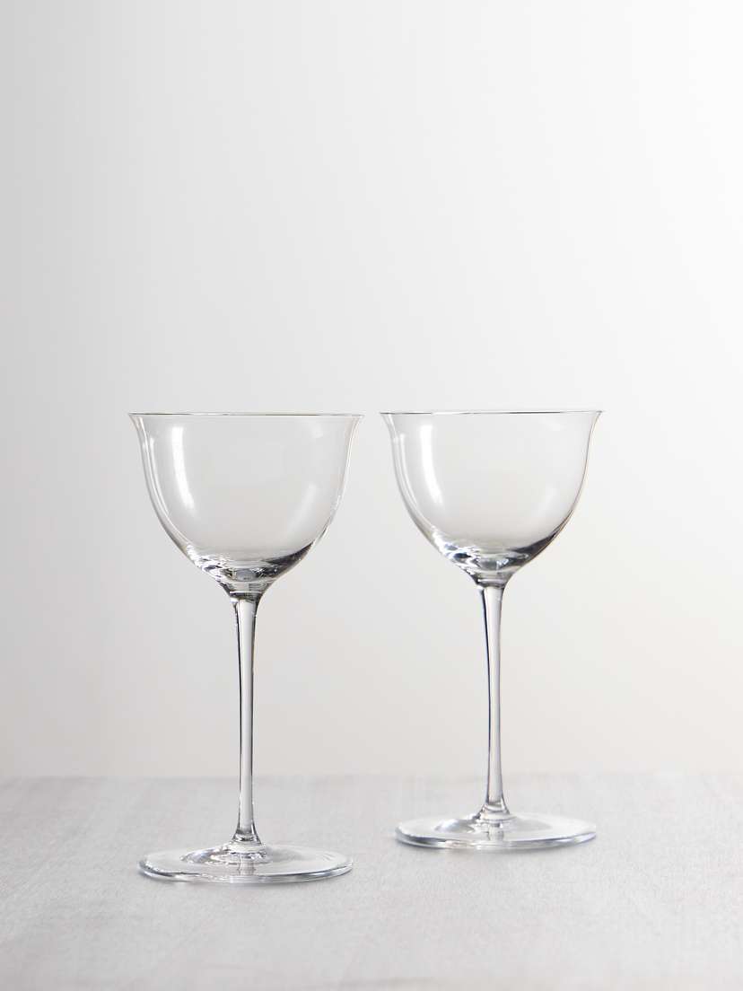 LOBMEYR Set Of Two Crystal Wine Glasses