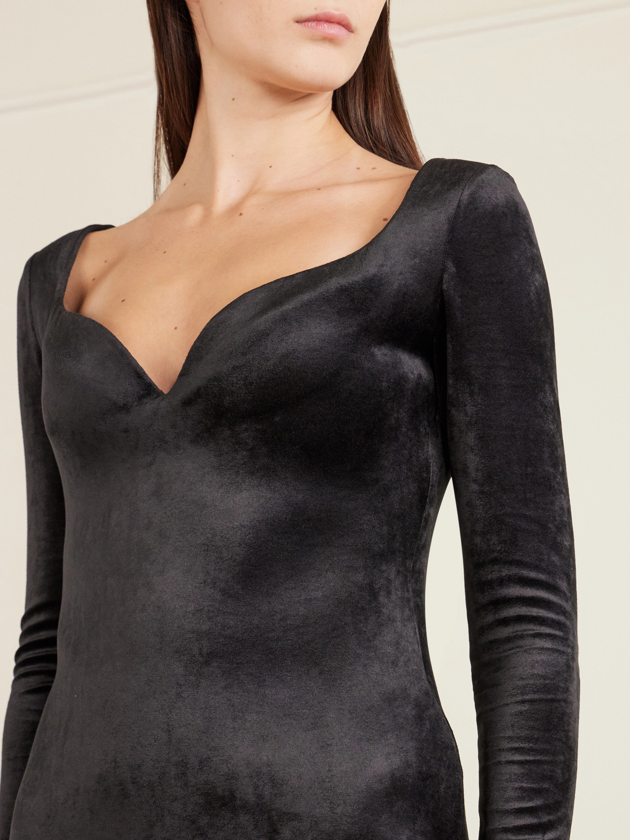 Stretch-Velvet Mini Dress
