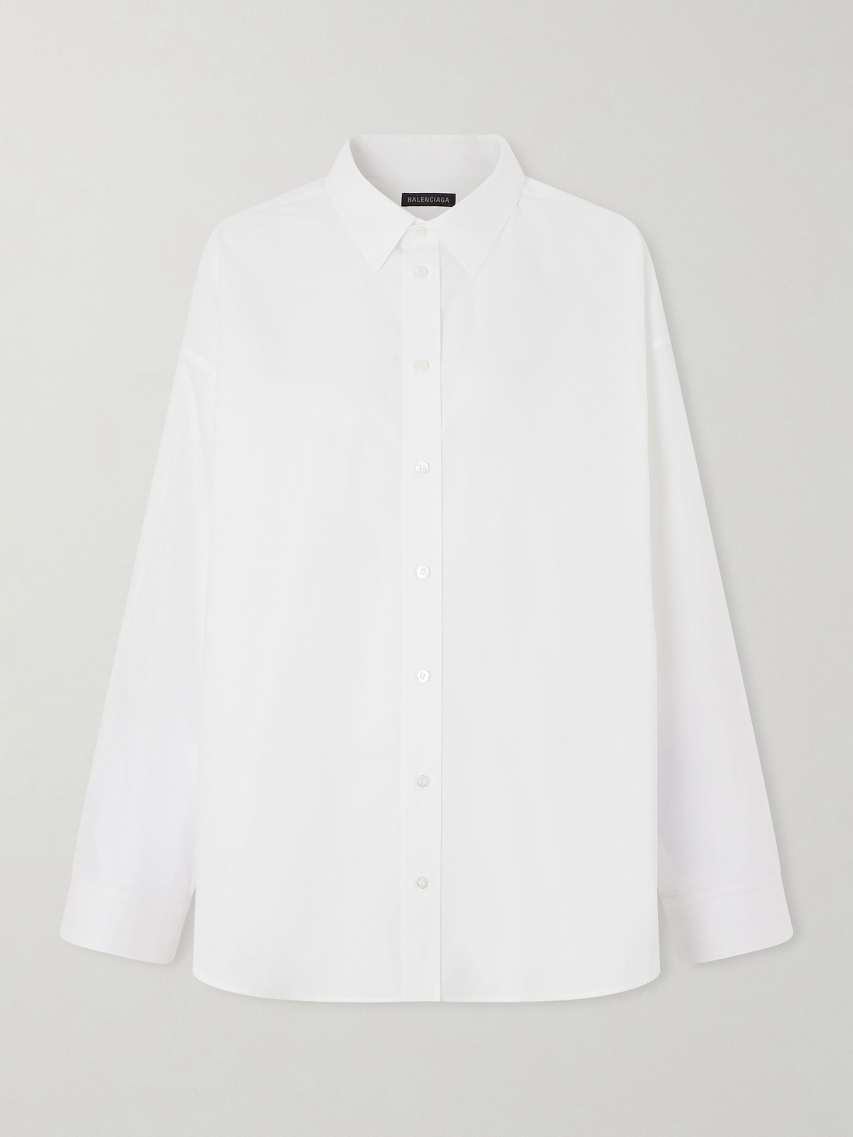 Balenciaga Lace-up Cotton-poplin Shirt In White