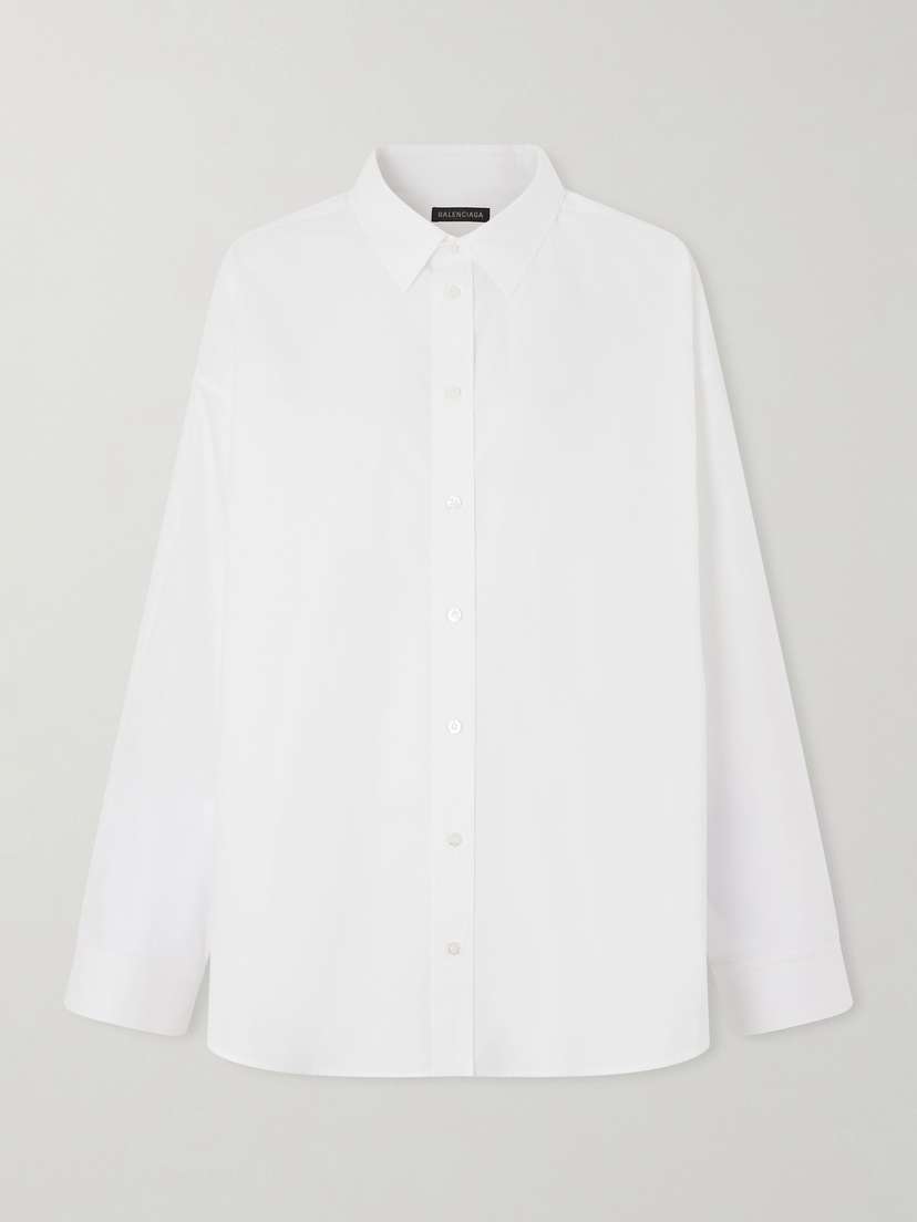 Balenciaga Lace-up Cotton-poplin Shirt