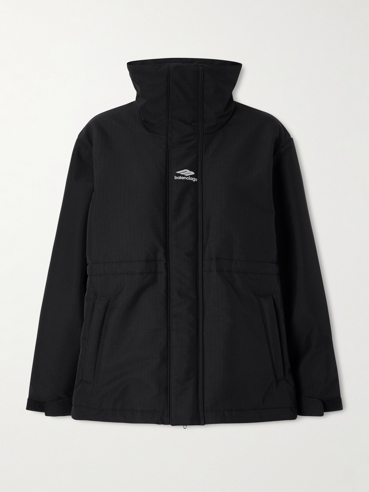 Balenciaga Embroidered Padded Ripstop Ski Jacket In Black