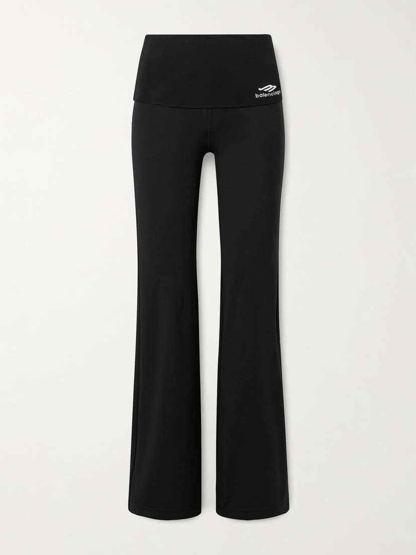 Balenciaga Embroidered Jersey Flared Leggings