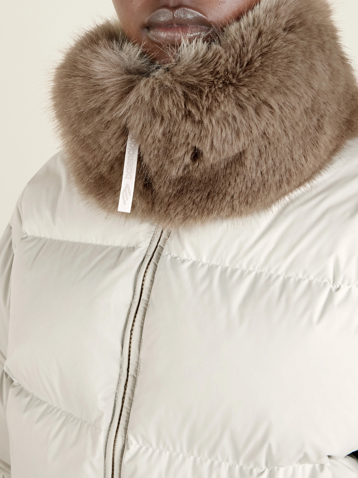 Plush-Trimmed Padded Quilted Shell Down Jacket
