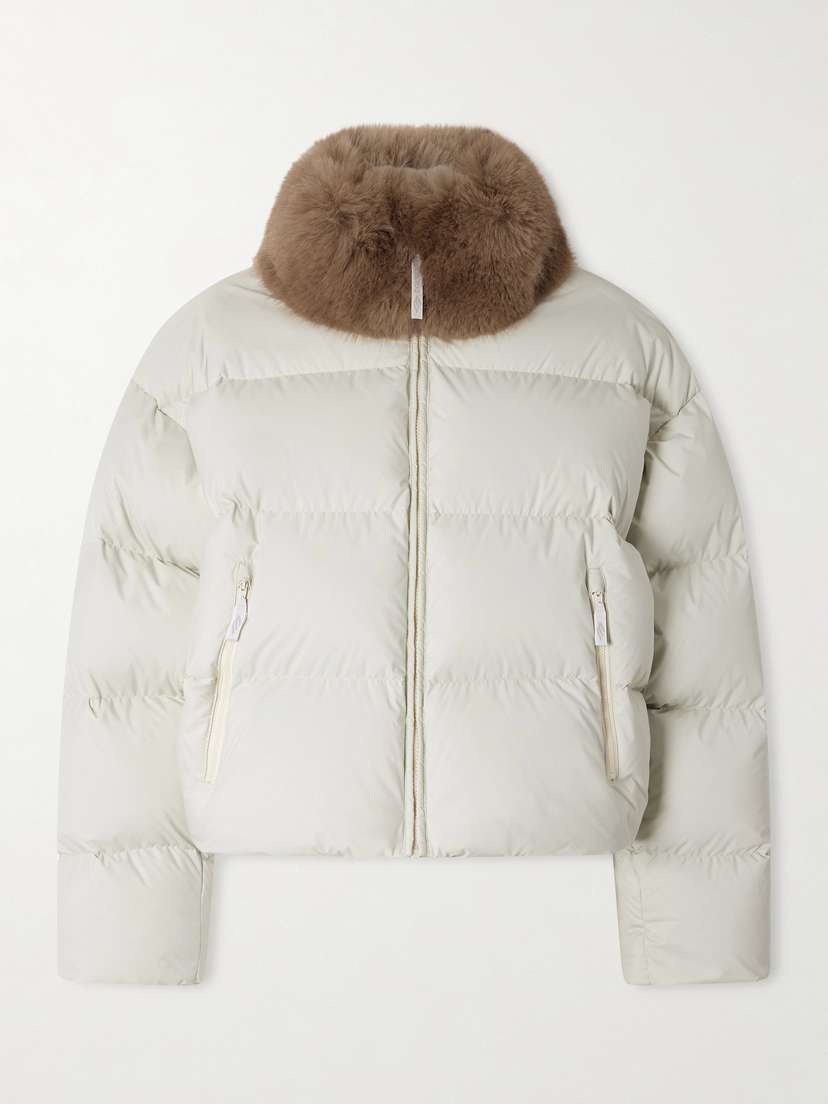 Plush-trimmed Padded Quilted Shell Down Jacket