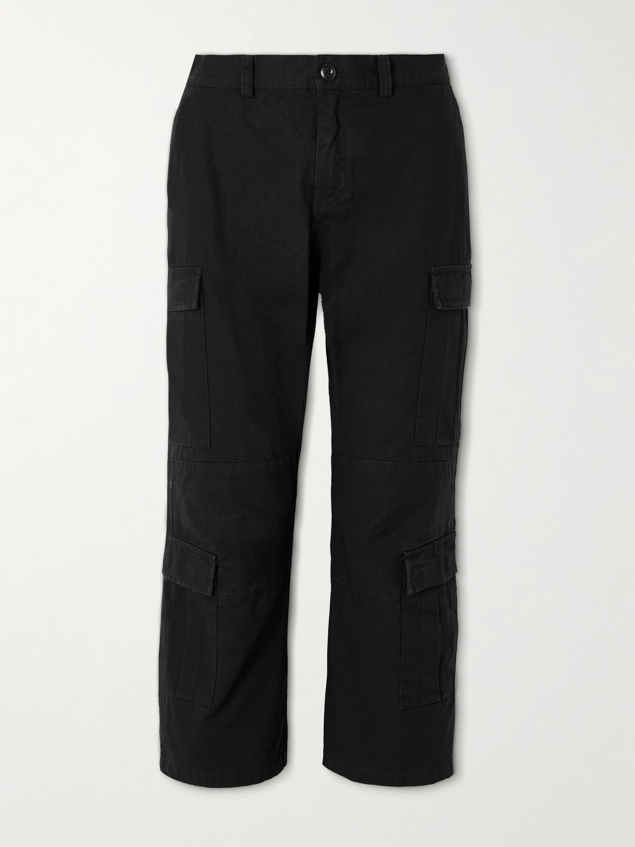 Balenciaga Cropped Paneled Cotton-ripstop Flared Cargo Pants In Black