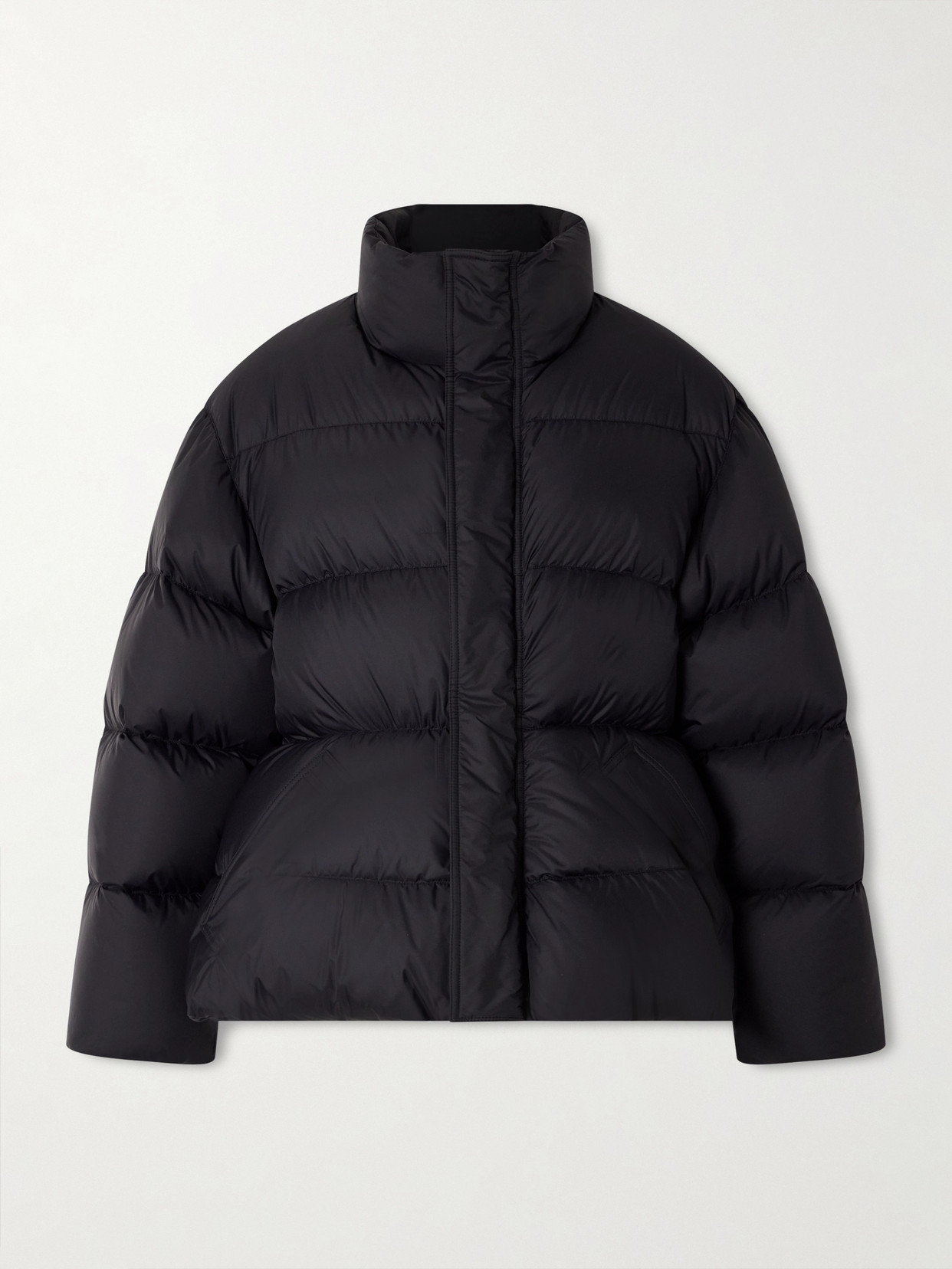 Balenciaga Padded Quilted Ripstop Down Jacket In Black