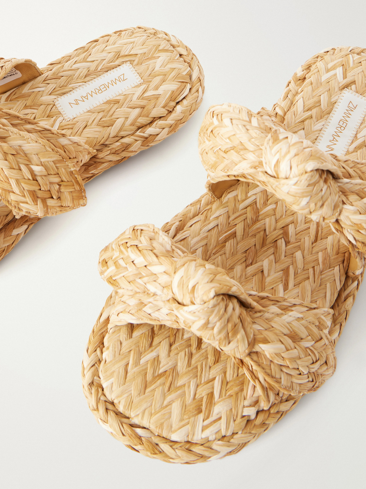 Zimmermann Carousel Flat Sandals Open Toe Braid In Neutral