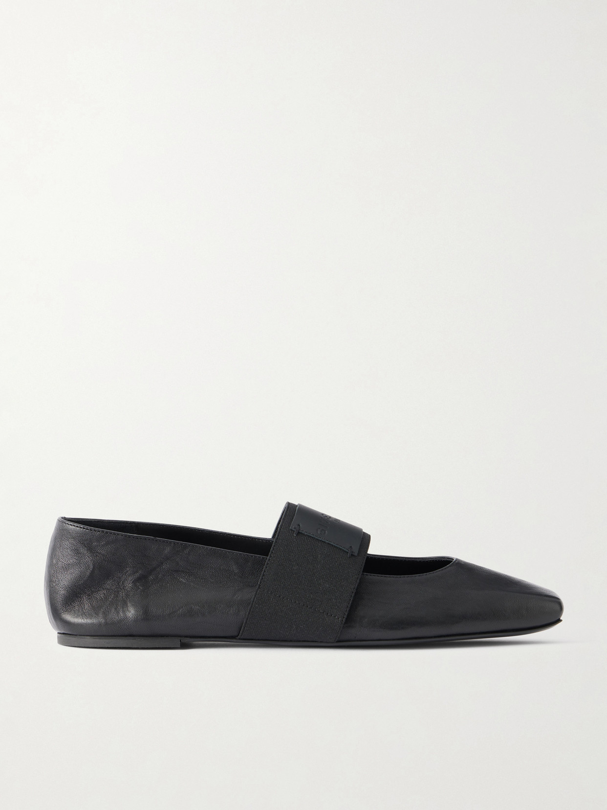 Logo-Appliquéd Leather Ballerina Flats