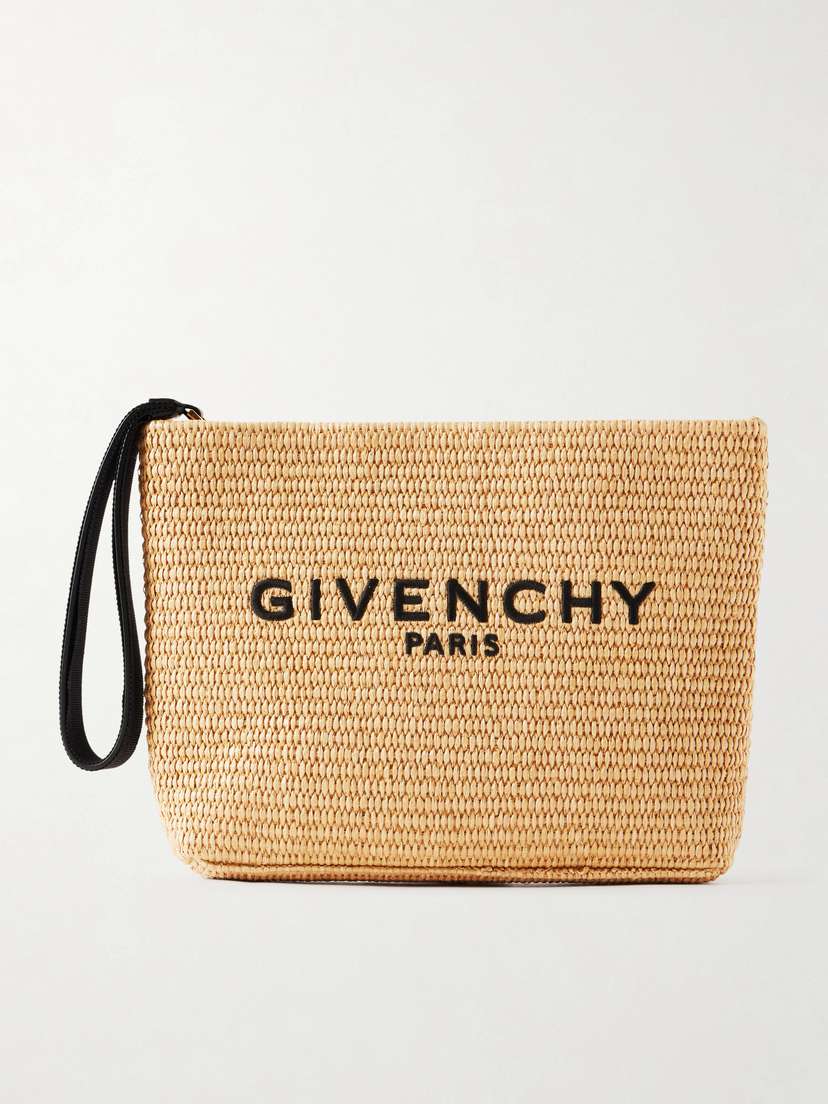 Givenchy Logo Raffia Clutch
