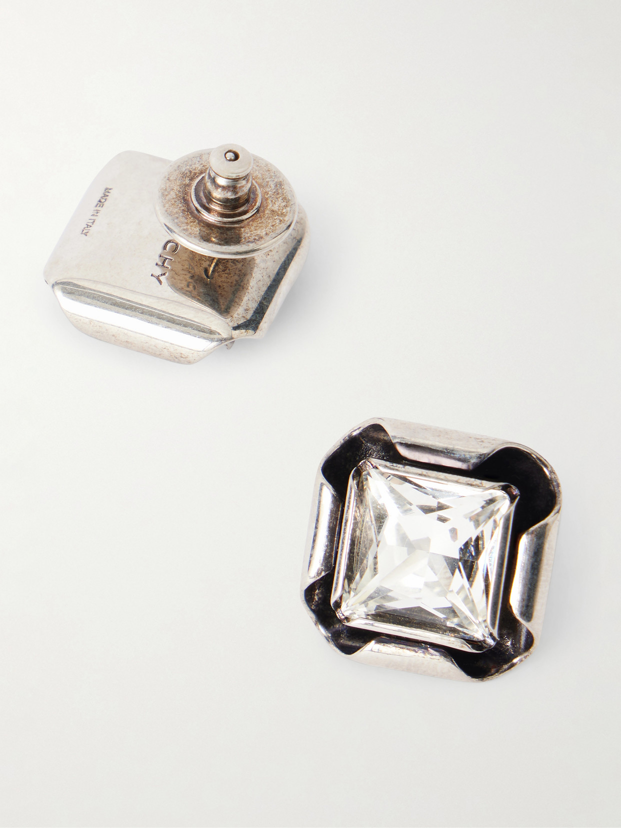 Givenchy Silver-tone Crystal Earrings In White
