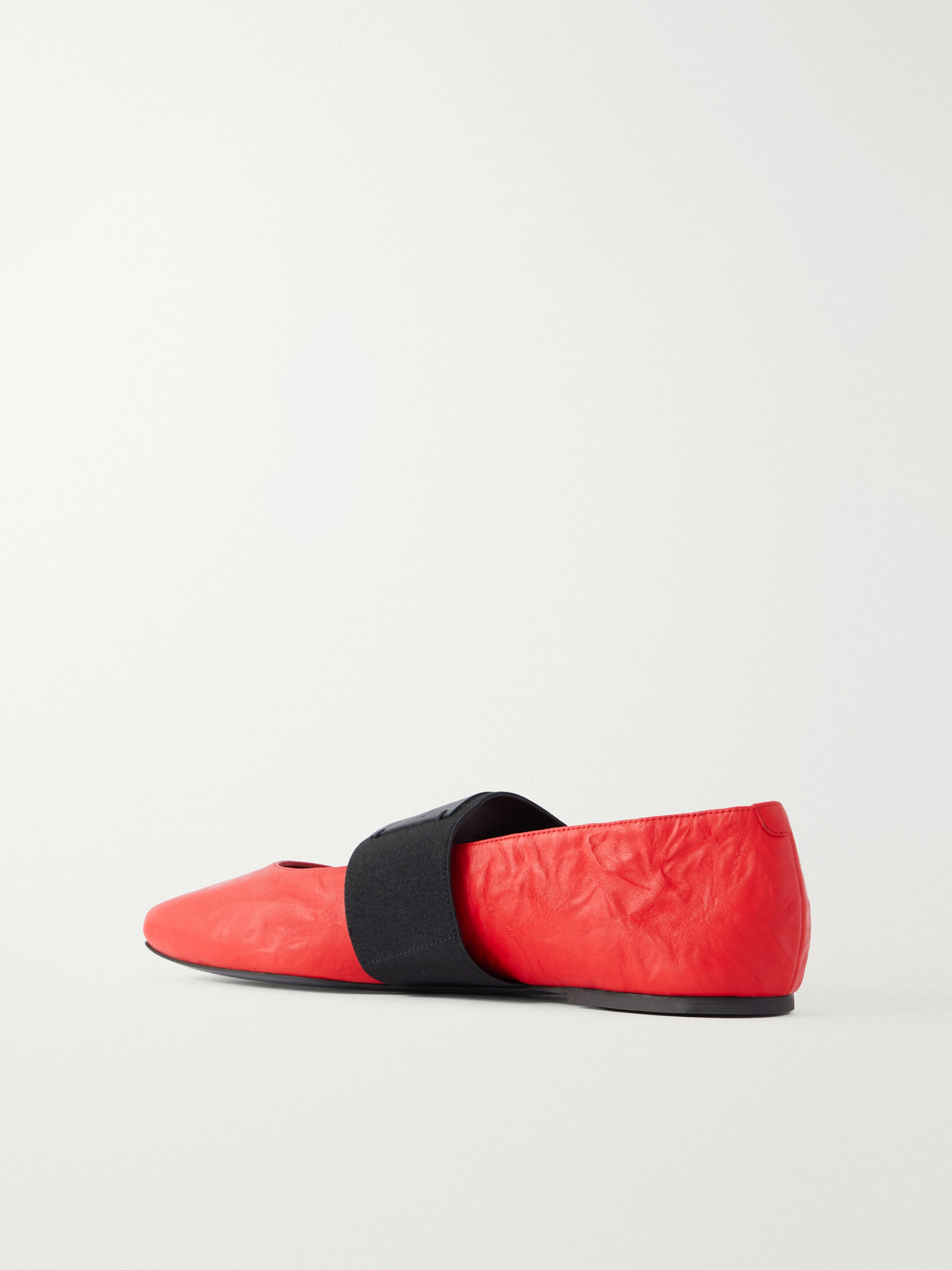 Givenchy Sliced Square Ballerinas In Textured-effect Leather In Red