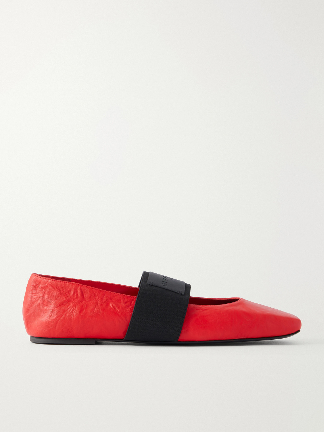 Givenchy Leather Ballerina Flats In Red