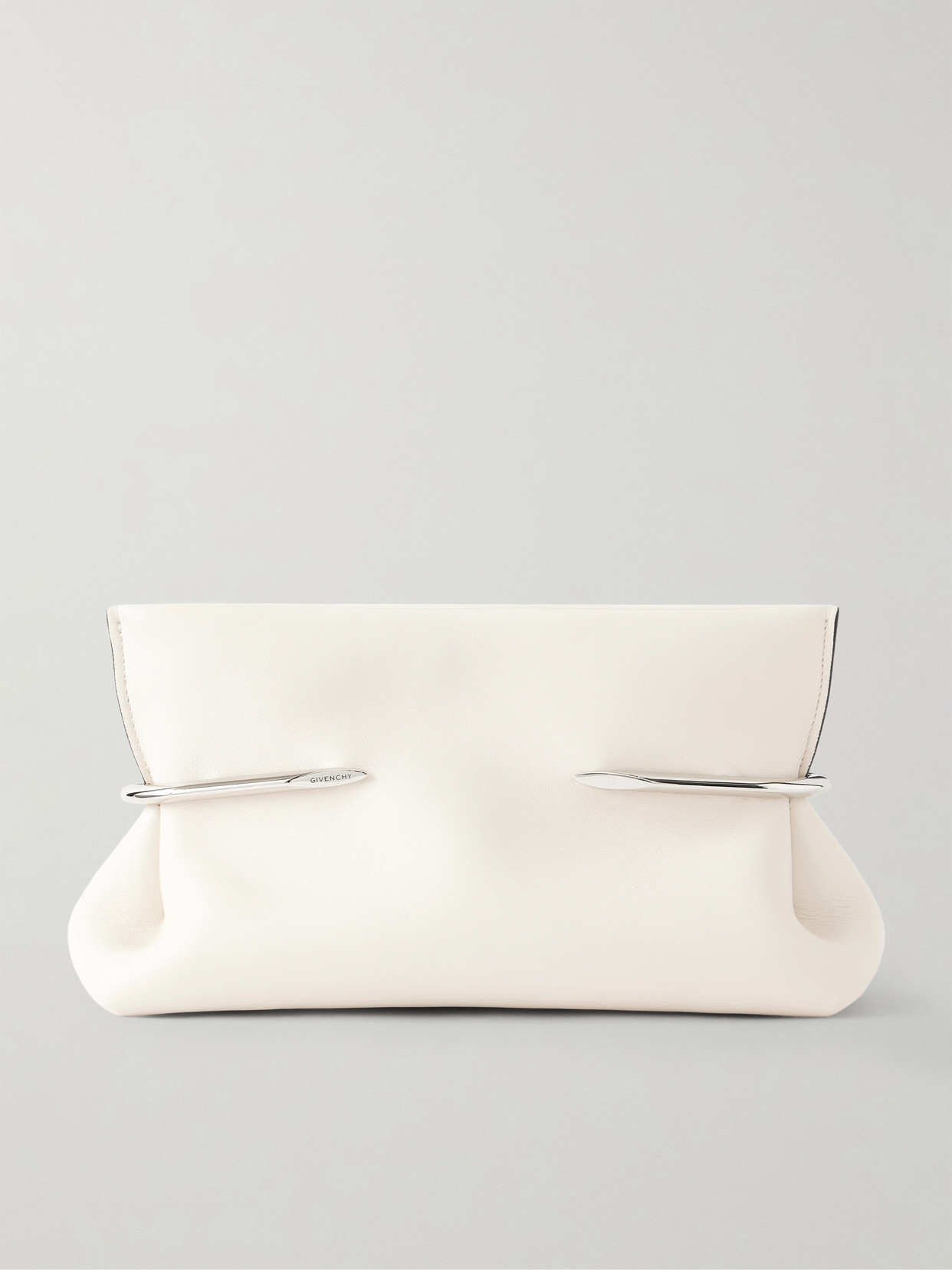 Givenchy Pinch Leather Clutch In White