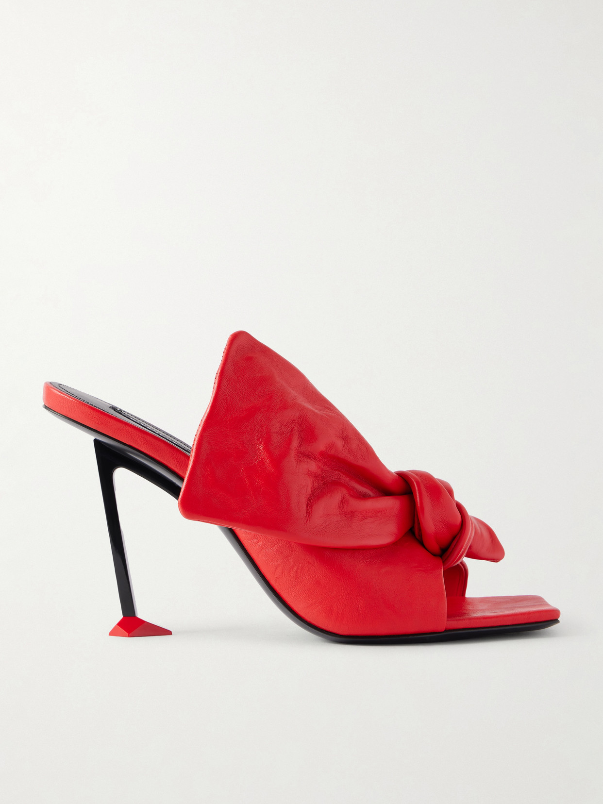 Givenchy Boudoir Bow-embellished Leather Mules In Red