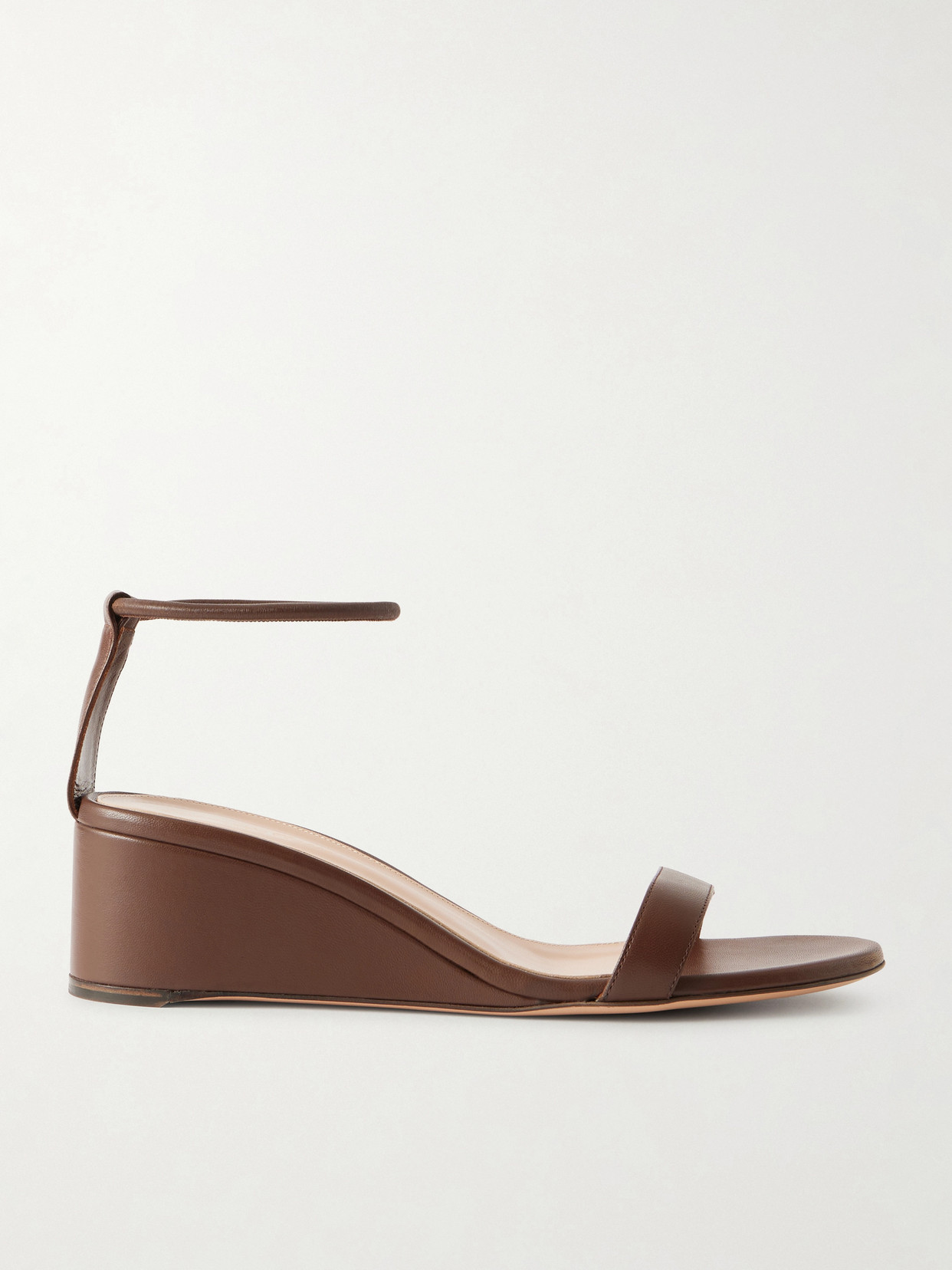 Gianvito Rossi - 45 Leather Wedge Sandals - Brown