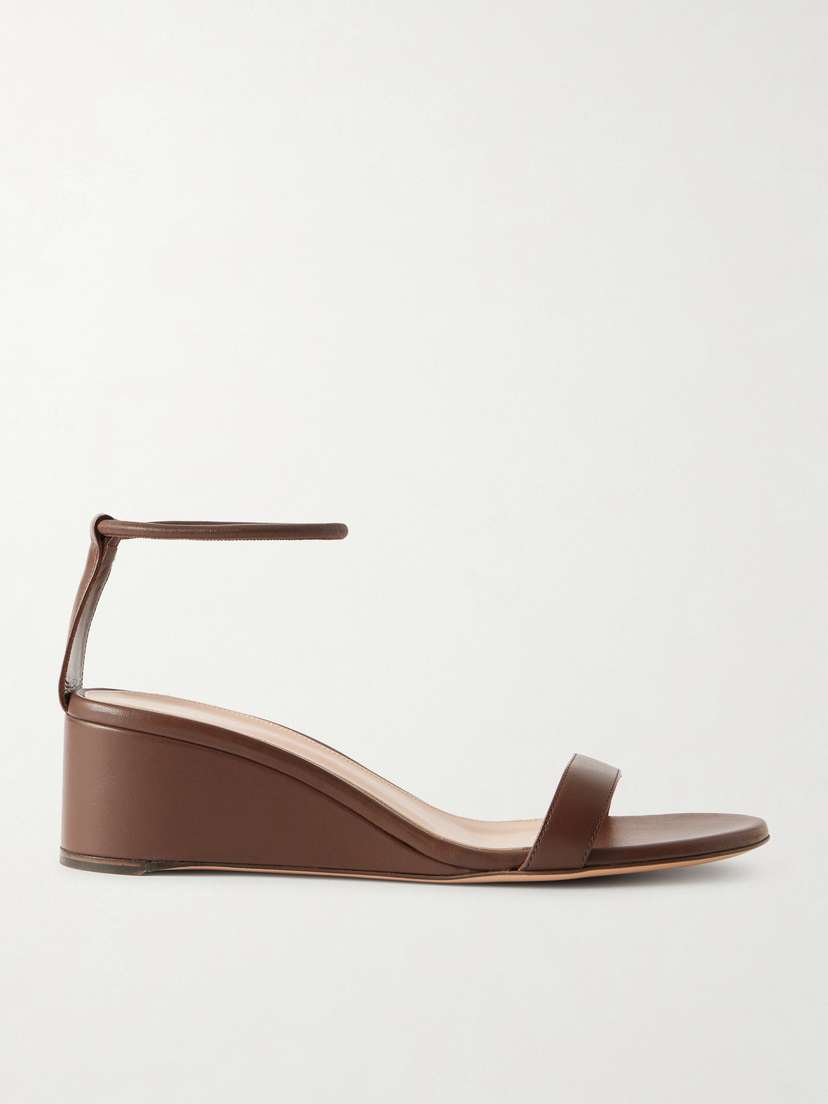 Gianvito Rossi Leather Wedge Sandals