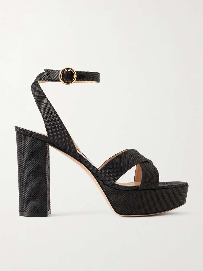 Gianvito Rossi Sabrina Haiti 70 Raffia Platform Sandals