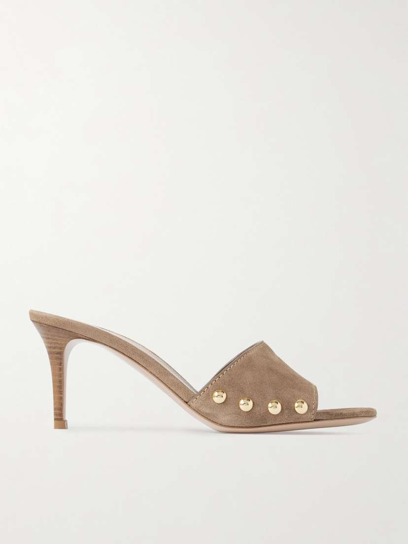 Gianvito Rossi 70 Studded Suede Mules