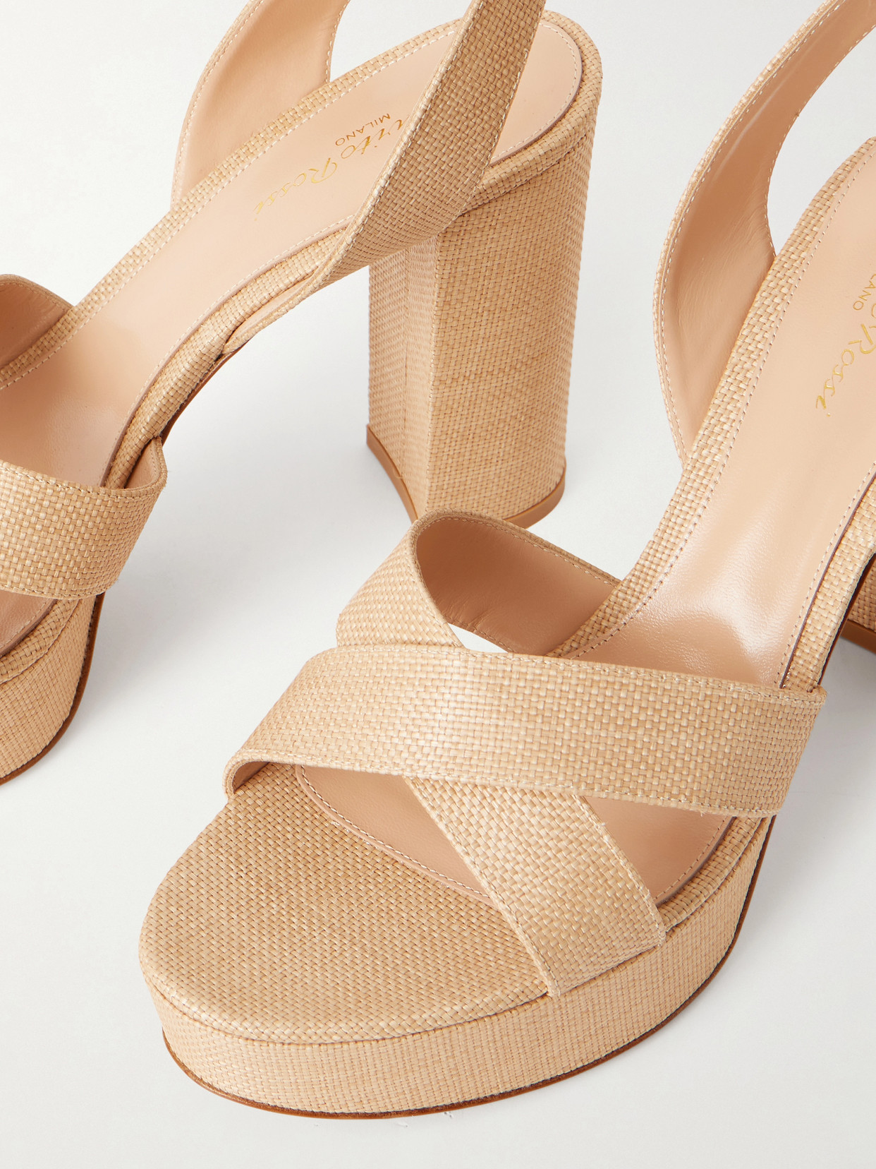 Sabrina Haiti 70 Raffia Platform Sandals