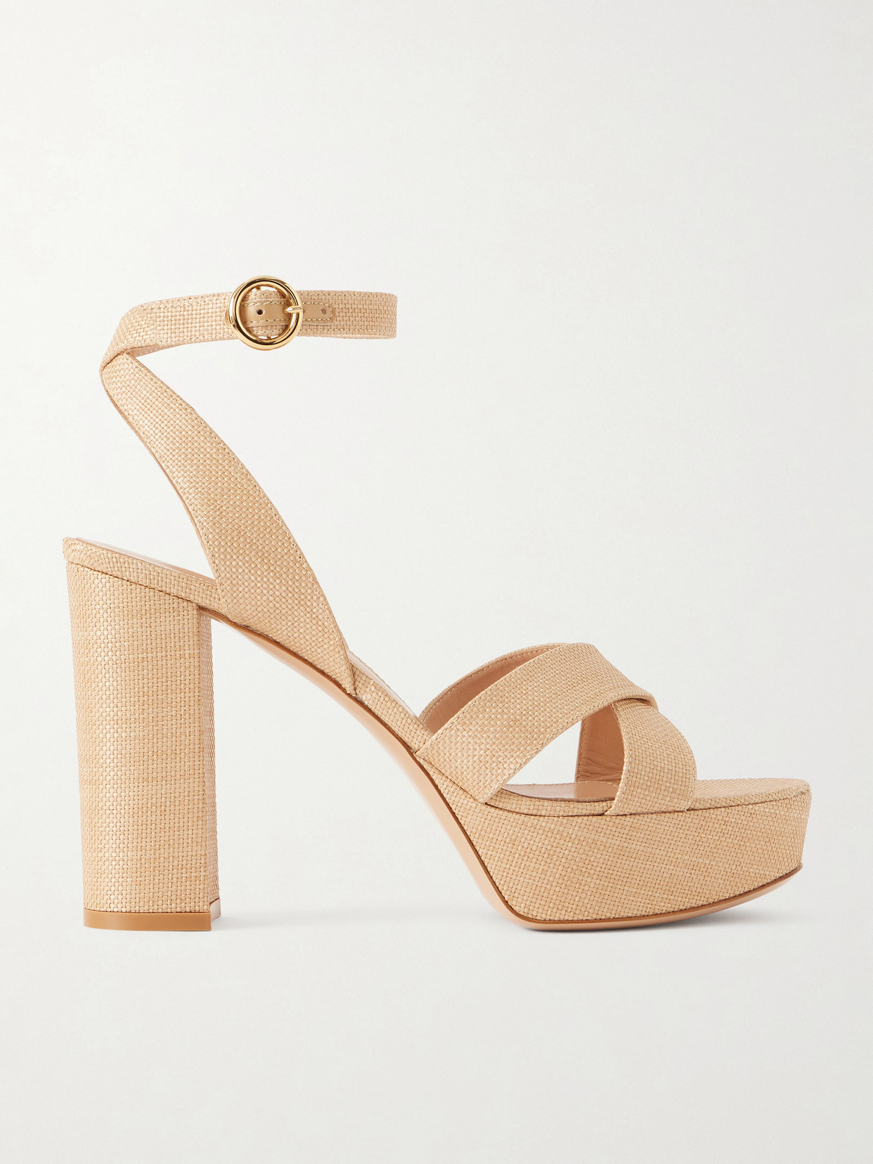 Gianvito Rossi Sabrina Haiti 70 Raffia Platform Sandals In Neutral