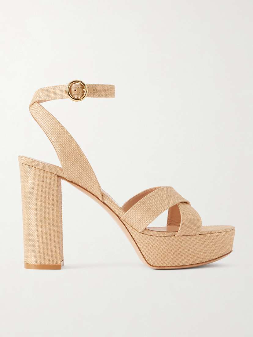 Gianvito Rossi Sabrina Haiti 70 Raffia Platform Sandals