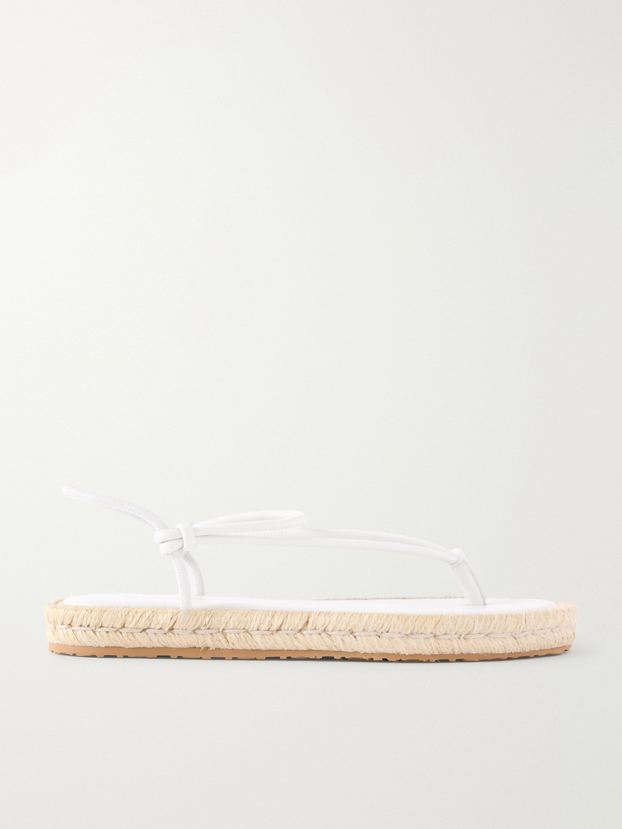 Gianvito Rossi Leather Espadrille Sandals In White