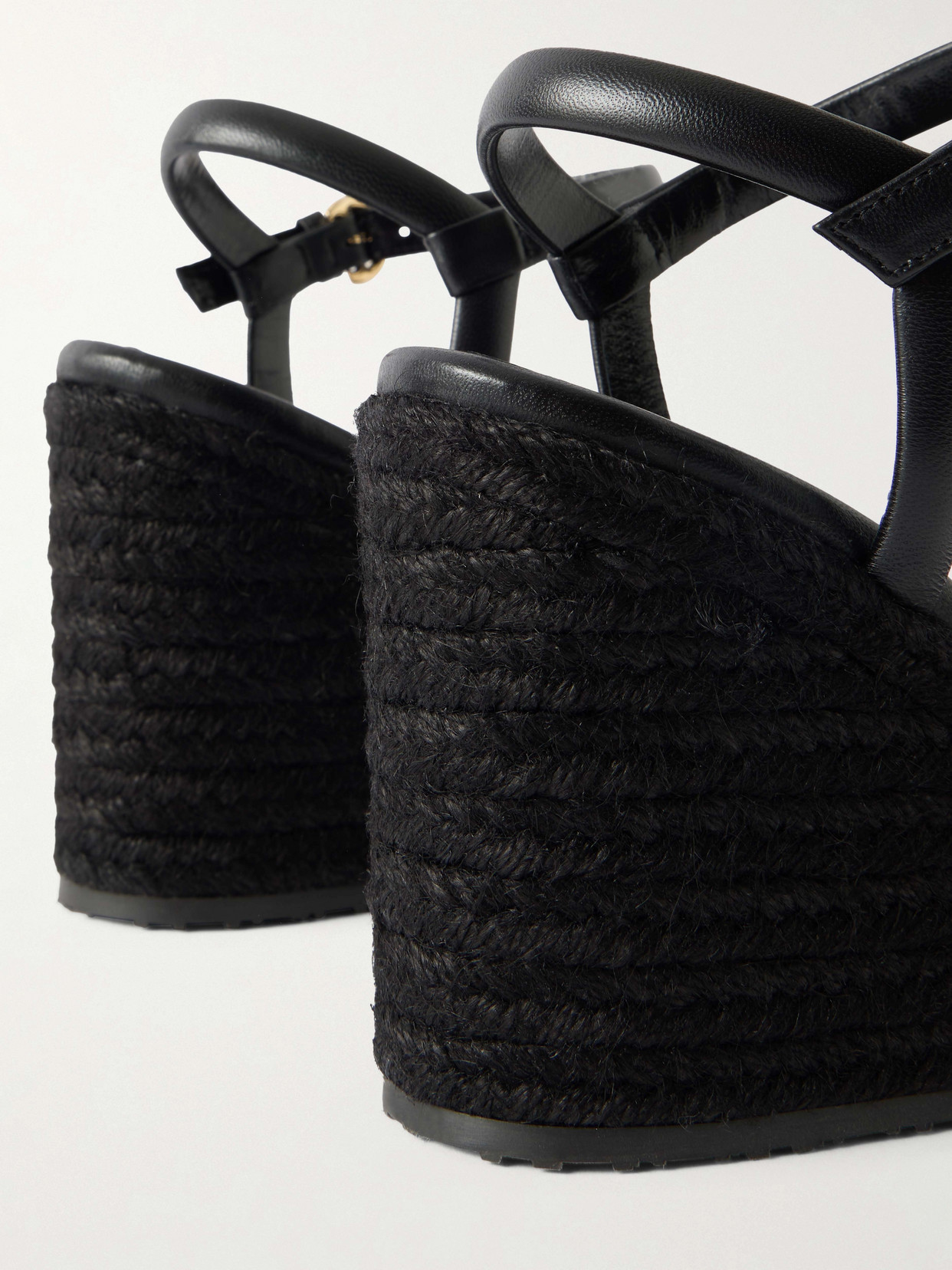 85 Leather Espadrille Wedge