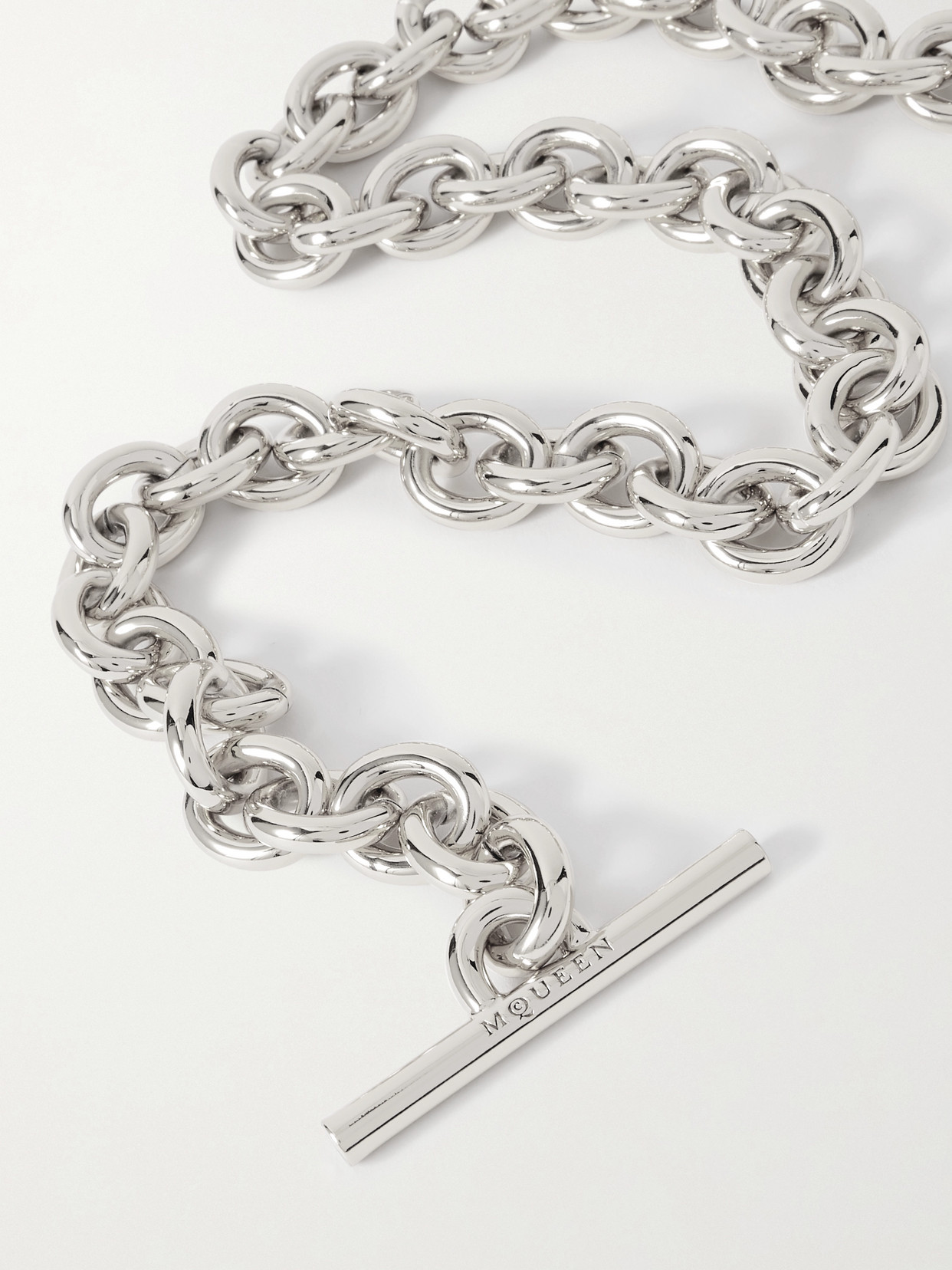 Alexander Mcqueen Silver-tone Chain Belt In Silver