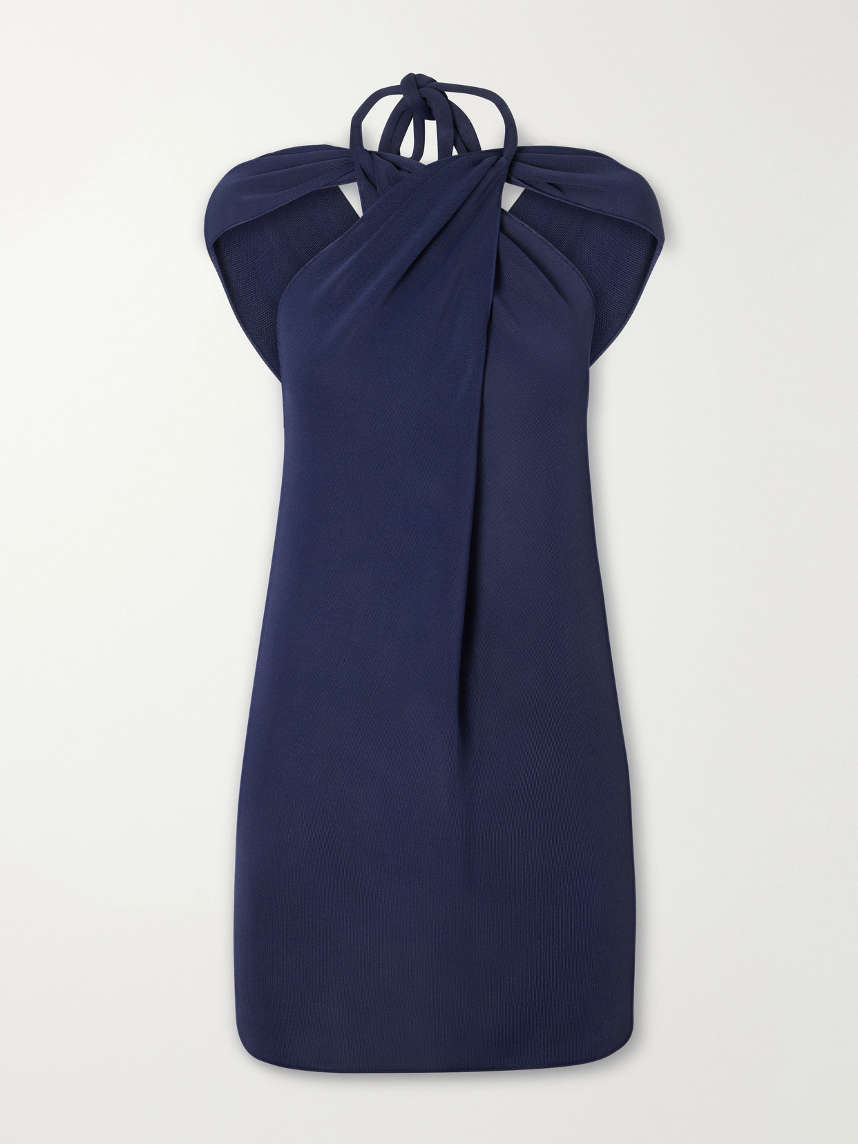 Lanvin Choker Jersey Halterneck Tunic In Blue