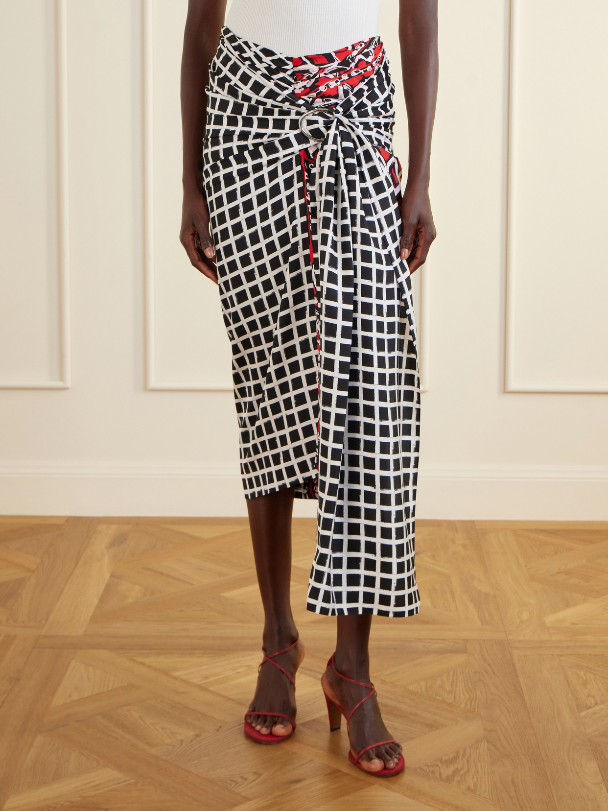 Asymmetric Belted Midi