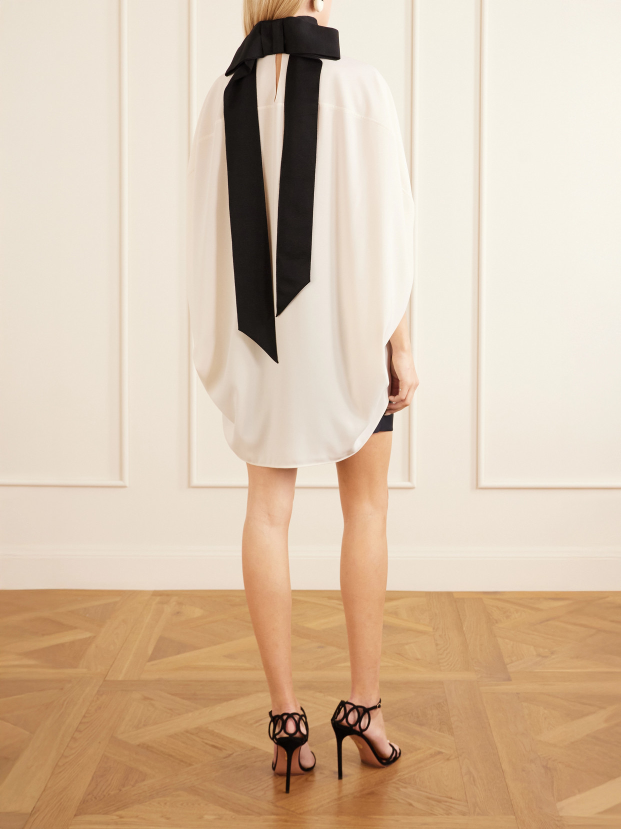 Bow-Detailed Crepe Halterneck Blouse