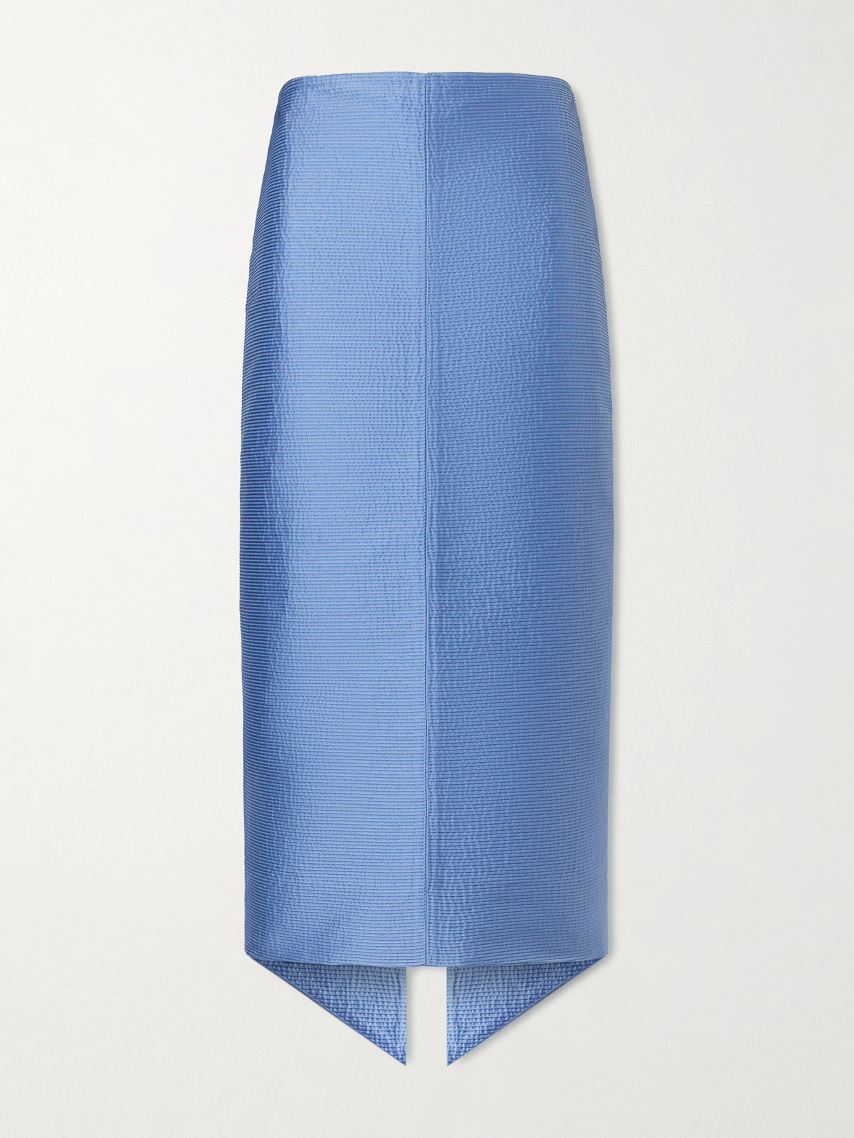 Lanvin Asymmetrical Satin-jacquard Midi Skirt In Blue