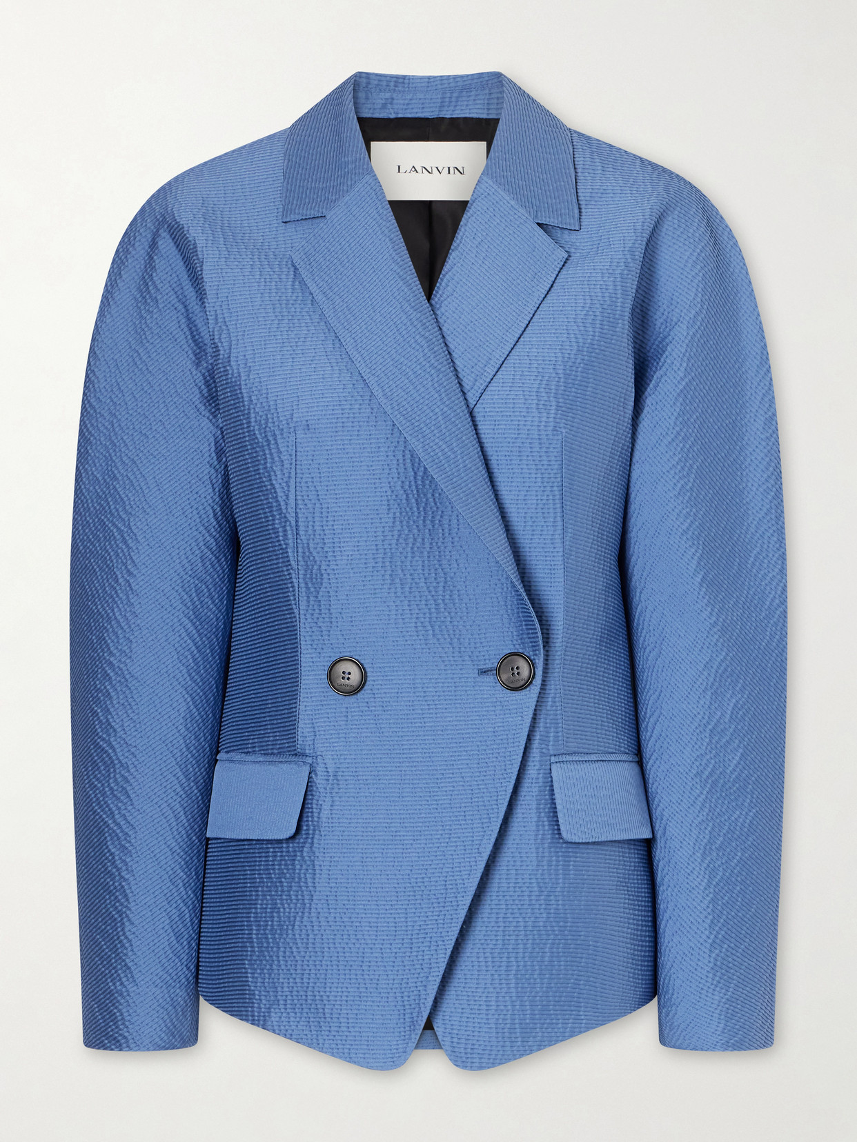 Lanvin Textured-satin Jacket In Blue