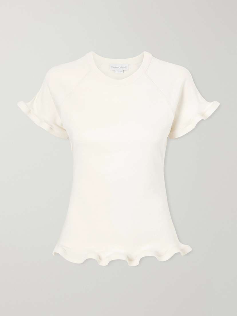Stella McCartney Ruffled Cotton-jersey T-shirt