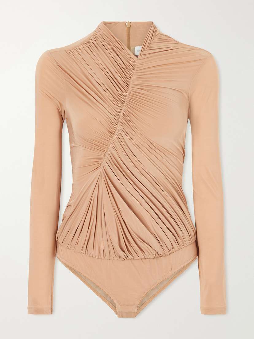 Stella McCartney Draped Crepe-jersey Bodysuit
