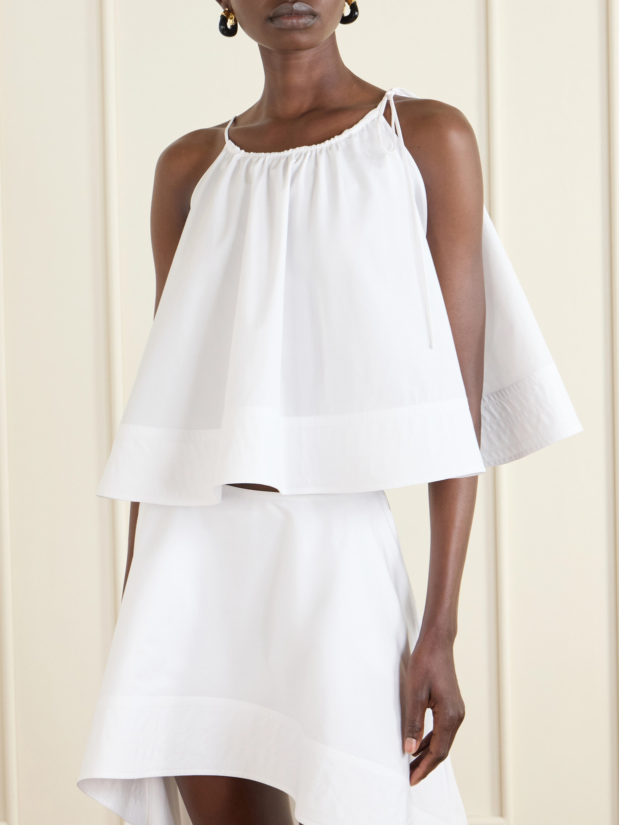 Sleeveless Cotton-Poplin Top