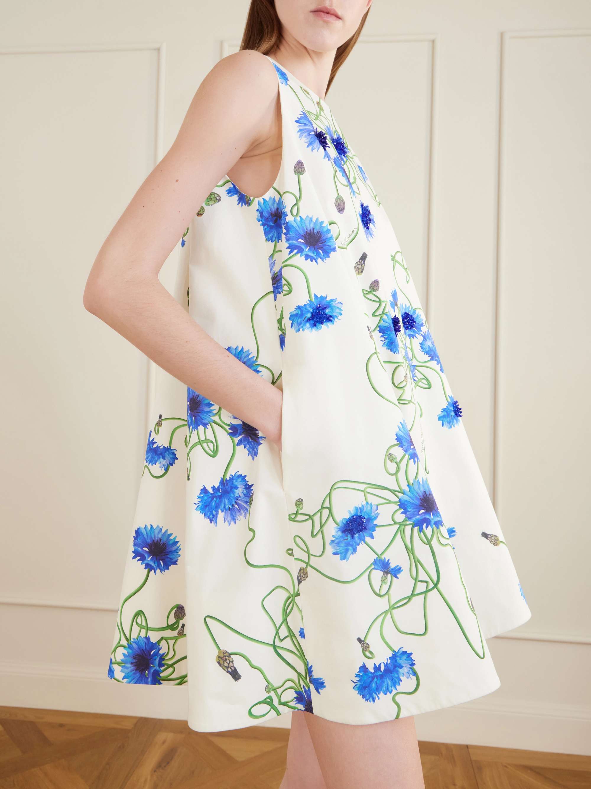 STELLA MCCARTNEY Printed cotton-poplin mini dress | NET-A-PORTER