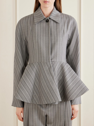 Stella McCartney Striped flared wool blazer