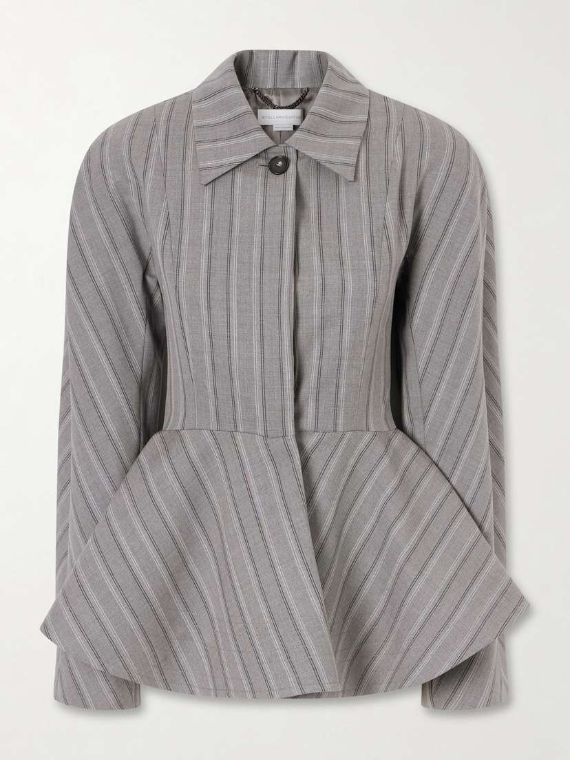 Stella McCartney Striped Flared Wool Blazer