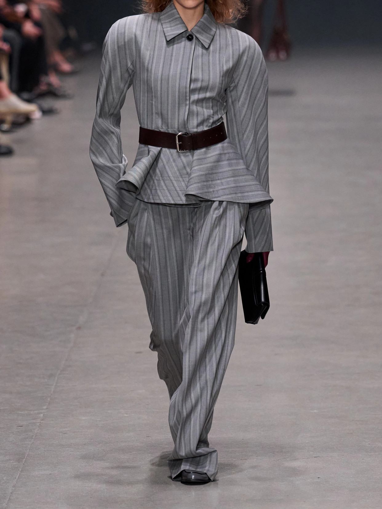 Striped Low-Rise Wool Straight-Leg Pants