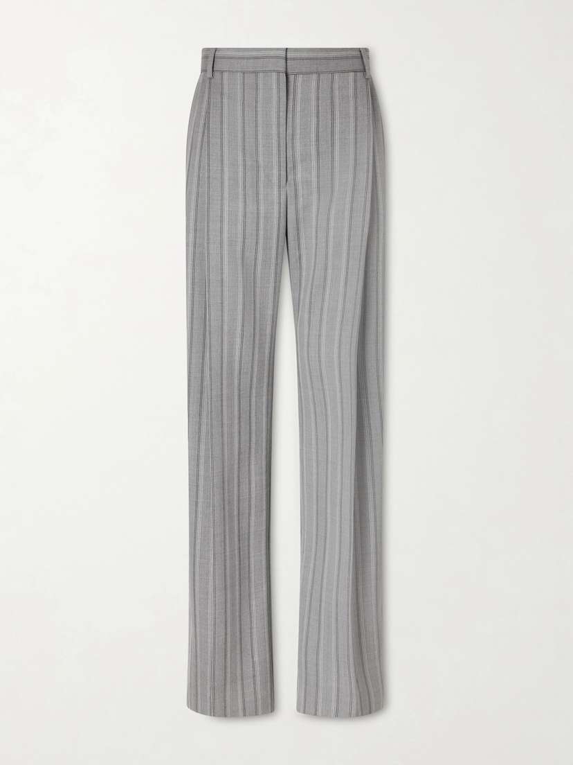 Stella McCartney Striped Low-rise Wool Straight-leg Pants