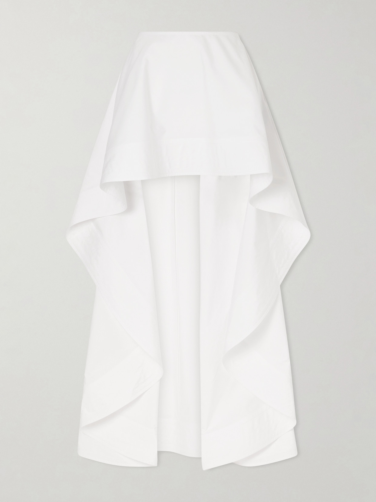 Asymmetric Cotton-Poplin Skirt
