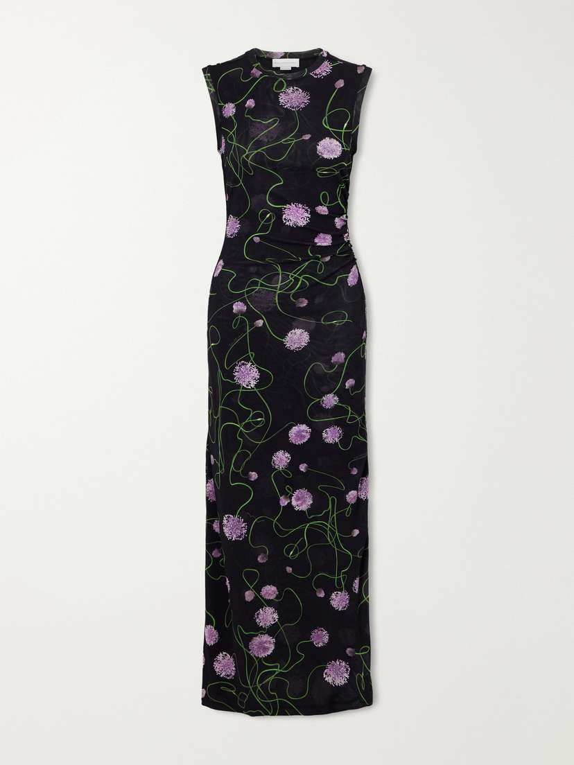 Floral-print Knitted Midi Dress