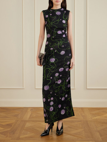 Stella McCartney Floral-print knitted midi dress